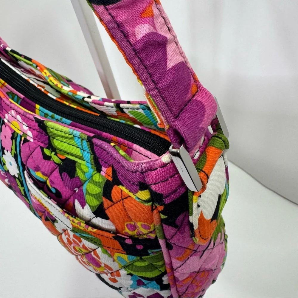 Vera Bradley Womens Colorful Floral Quilted Shoulder Bag Vibrant Pockets Zip